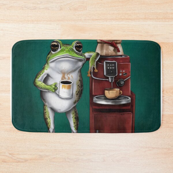 Item preview, Frog on coffee. designed and sold by MyHappyArtShop.