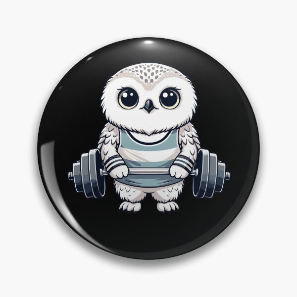Item preview, Cute Snowy Owl Workout Barbell Fitness Lover designed and sold by Dressed For  Duty.