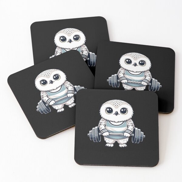 Item preview, Cute Snowy Owl Workout Barbell Fitness Lover designed and sold by Dressed For  Duty.