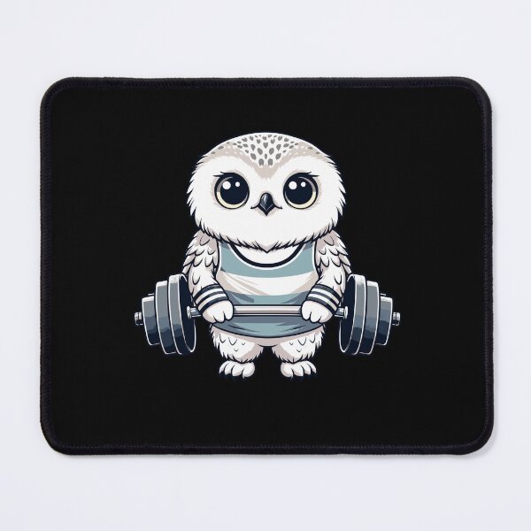 Item preview, Cute Snowy Owl Workout Barbell Fitness Lover designed and sold by Dressed For Duty.