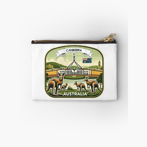 Item preview, Vintage Canberra Minimalist - Retro Australia travel sticker with kangaroos designed and sold by pod24.