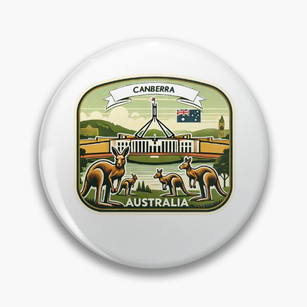 Item preview, Vintage Canberra Minimalist - Retro Australia travel sticker with kangaroos designed and sold by pod24.