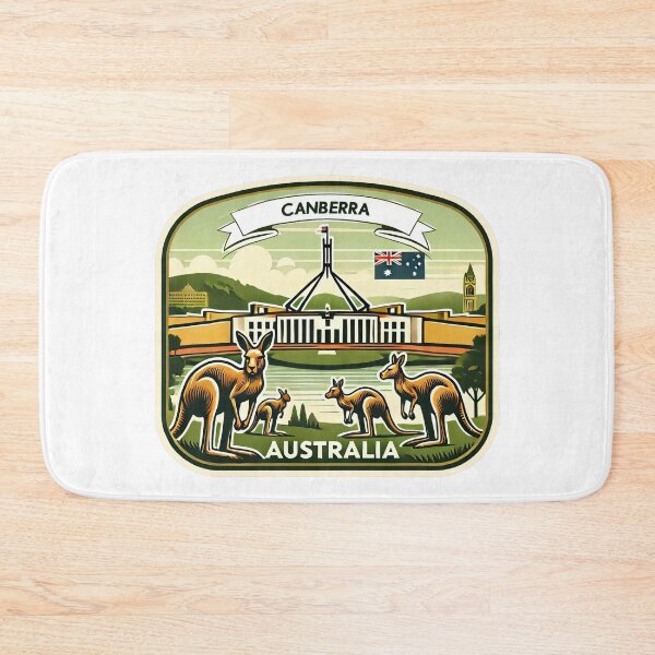 Item preview, Vintage Canberra Minimalist - Retro Australia travel sticker with kangaroos designed and sold by pod24.