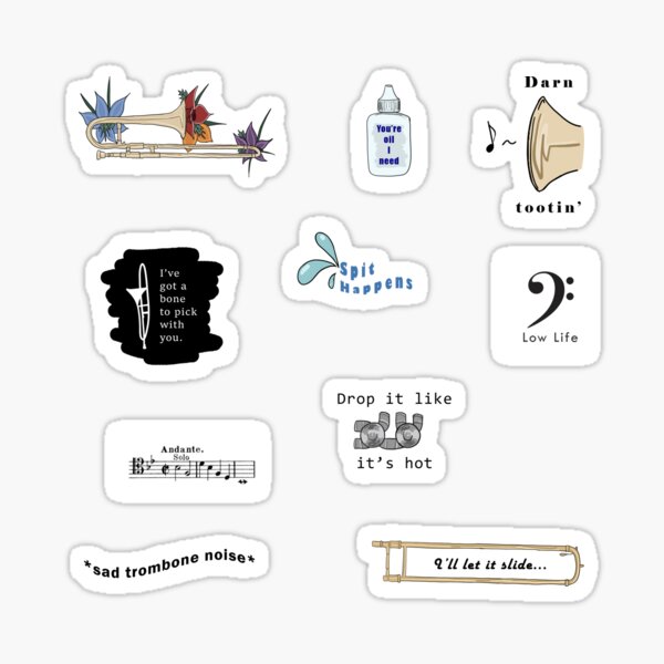 Item preview, Trombone Sticker Pack designed and sold by MariaGram.
