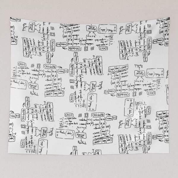 Item preview, Blackboard Algorithms Black and White Pattern designed and sold by DFLC Prints.
