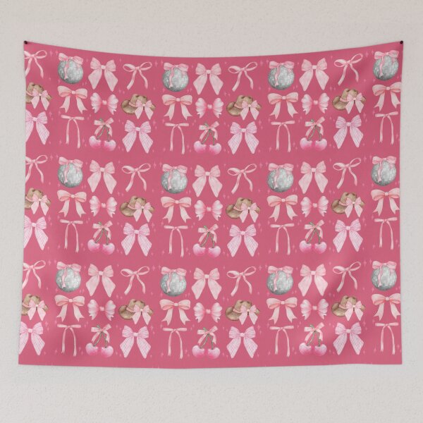 Item preview, Cowgirl Bows, Ribbon Coquette Bows pattern, Pink Aesthetic Pattern , coquette aesthetic pattern, designed and sold by Lam Assia.