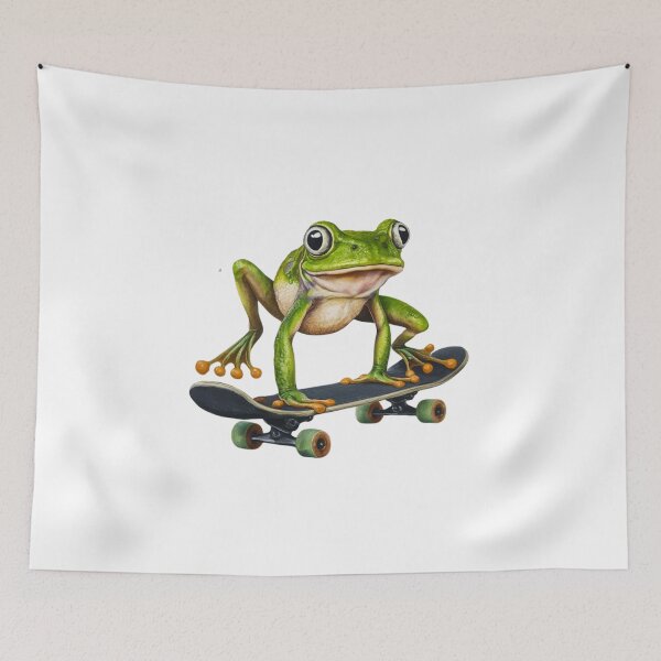 Item preview, Handstanding Skateboard Frog: A Splash of Color and Fun designed and sold by Colorful-Garden.