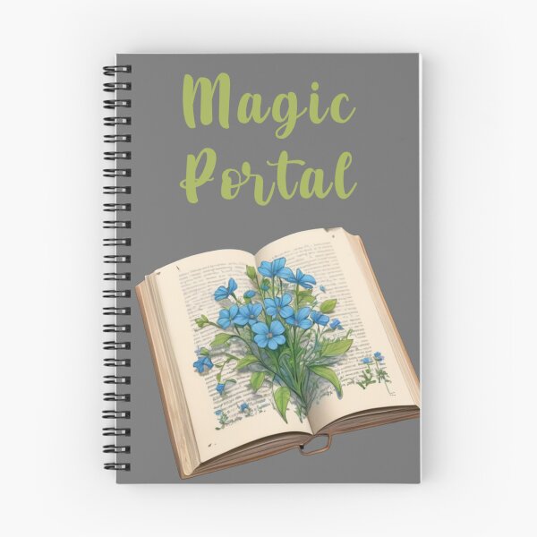 Item preview, Magic Portal vintage book with blue flowers botanic, design designed and sold by La Loca.