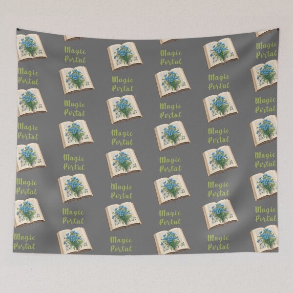 Item preview, Magic Portal vintage book with blue flowers botanic, design designed and sold by La Loca.