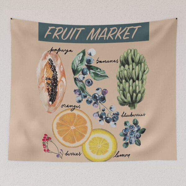 Item preview, Fruit Market Summer Poster designed and sold by Anis Illustration.