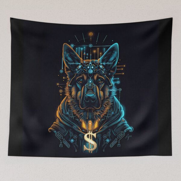 Item preview, “Blockchain Guard: German Shepherd Defender of Cryptography” designed and sold by Art-Vortex-fr.