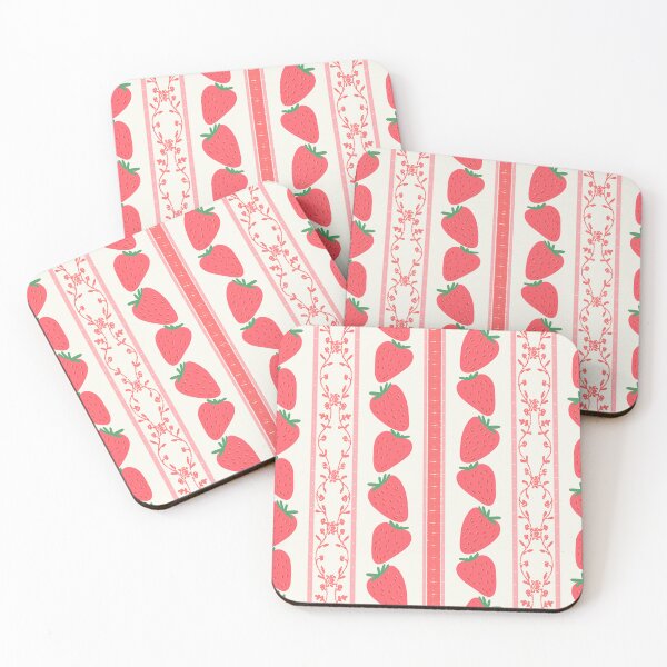 Item preview, Strawberries Stripes Pattern Red designed and sold by Anis Illustration.