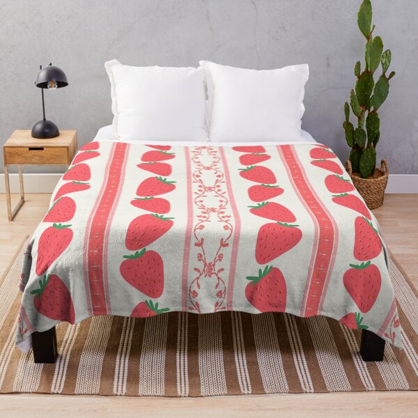 Item preview, Strawberries Stripes Pattern Red designed and sold by Anis Illustration.