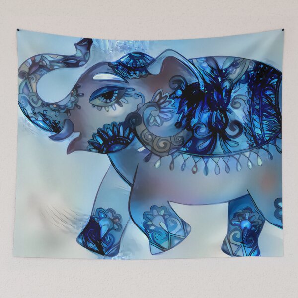 Item preview, Blue Indian elephant designed and sold by AndroidZ.