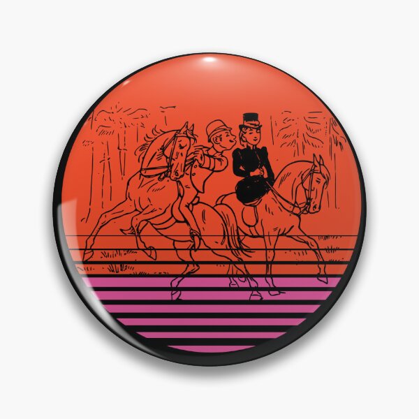 Item preview, Victorian couple horse back riding in retro circle  designed and sold by MarigoldandLily.