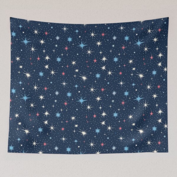 Item preview, A night sky with colorful stars illustration designed and sold by The Cutie Prints Lab.