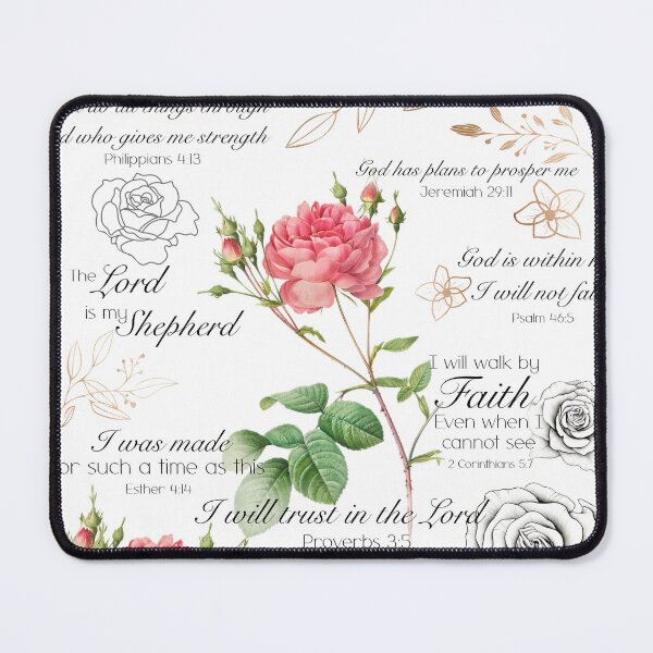 Item preview, Positive affirmations Christian inspirational Bible verses roses flowers butterfly designed and sold by Inktown.