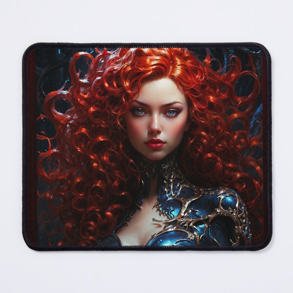 Item preview, A Mystical Redhead Raven Beauty AI Concept Art Stunning Portrait by Xzendo7 designed and sold by Xzendor7 Digital Art Creations.