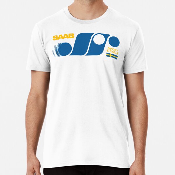Vista previa del artículo con la obra «Logotipo retro de deporte y rally de SAAB», diseñado y vendido por blackdogshop.