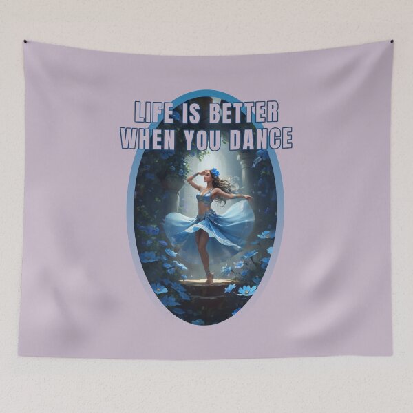 Item preview, Life is better when you dance, blue little flowers dancers designed and sold by La Loca.