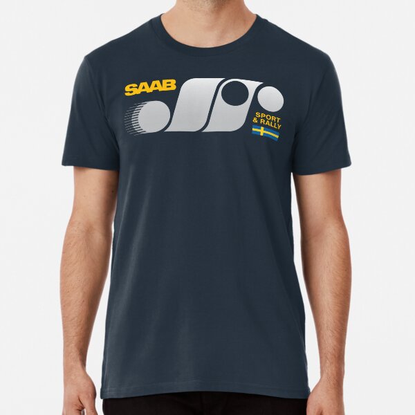 Vista previa del artículo con la obra «Logotipo retro de deporte y rally de SAAB», diseñado y vendido por blackdogshop.