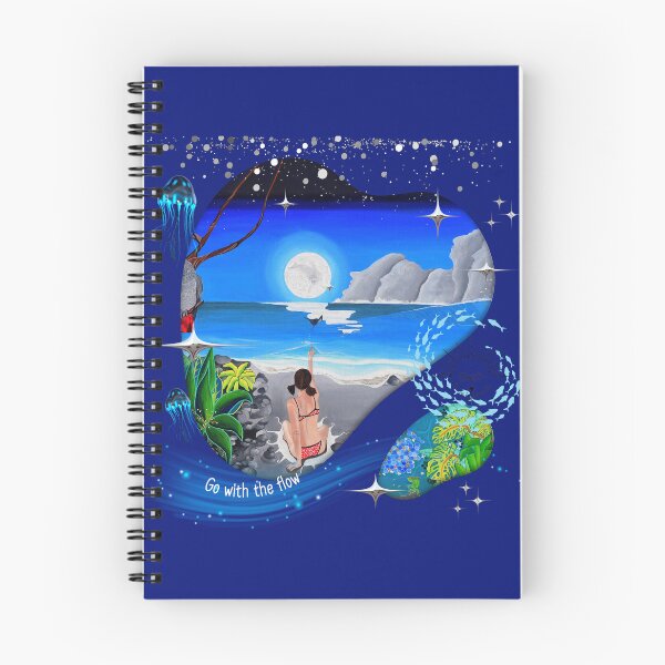 Item preview, Go with the flow - imaginary beach full moon evening designed and sold by GabiVitryArt.