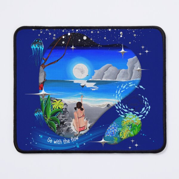 Item preview, Go with the flow - imaginary beach full moon evening designed and sold by GabiVitryArt.