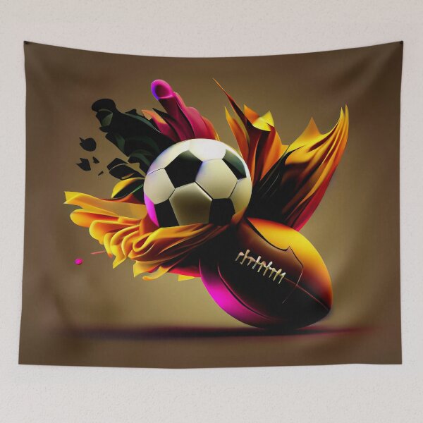 Item preview, Football and Soccer Ball in Motion designed and sold by ArtC-Designs by Kathy Higgins.