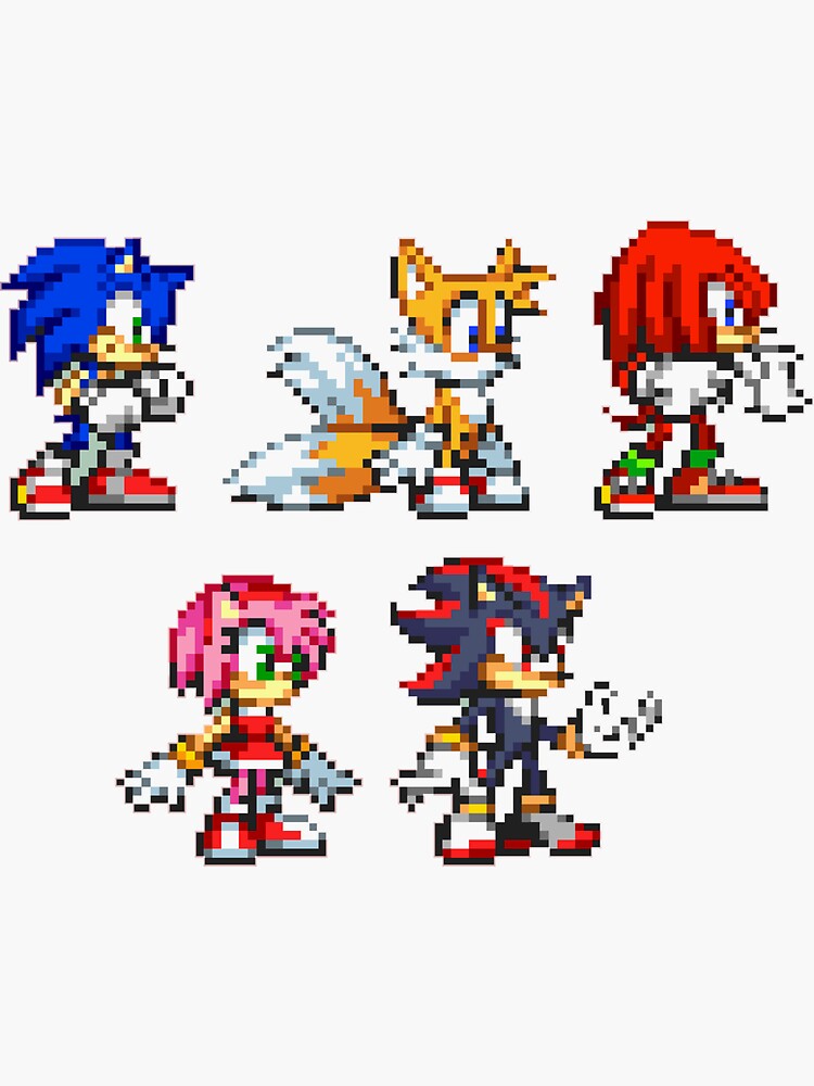 Thumbnail 3 of 3, Sticker, pixel art 8bit sonic all characther designed and sold by ArtPixelDesign.