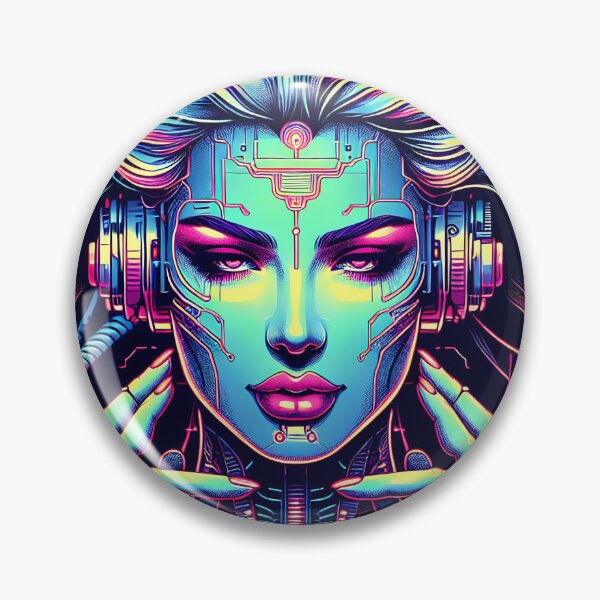 Item preview, Futuristic Neon Cyborg Art designed and sold by SportyAndArtful.