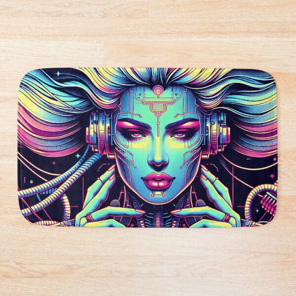 Item preview, Futuristic Neon Cyborg Art designed and sold by SportyAndArtful.