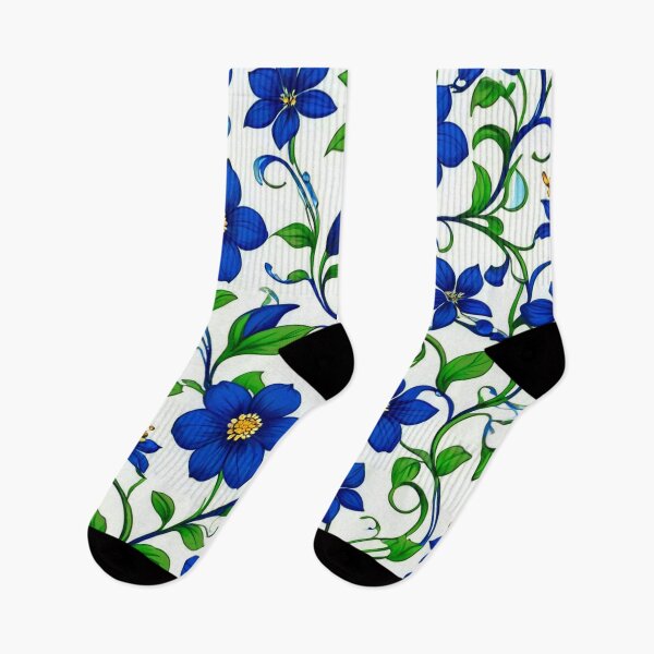 Item preview, Leaf Vine With Blue Flowers Design designed and sold by Bunmigraphics .