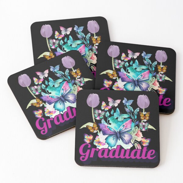 Item preview, Graduate Colorful Butterflies with Leaves Collagen Design designed and sold by Raise2Shine.
