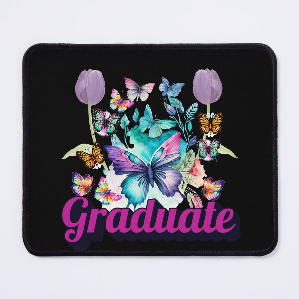 Item preview, Graduate Colorful Butterflies with Leaves Collagen Design designed and sold by Raise2Shine.