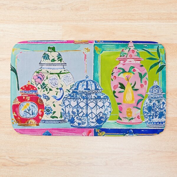 Item preview, Preppy ginger jars patchwork designed and sold by SophieClimaArt.