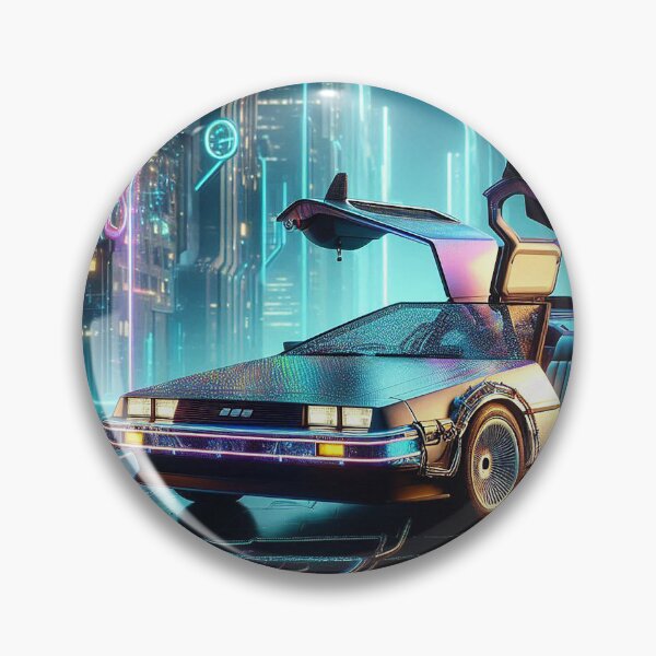 Artikelvorschau, BTTF Delorean in einer futuristischen Stadt entworfen und verkauft von BlueGnome.