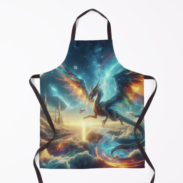 Item preview, Flying fantasy dragon in a futuristic setting designed and sold by BlueGnome.
