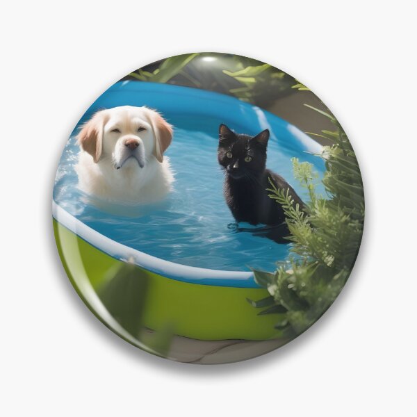 Item preview, dog and cat caught together in pool designed and sold by jonicmarko.