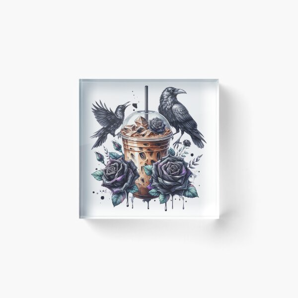 Item preview, Iced Coffee Black Roses Crows designed and sold by EarthArtAvencha.