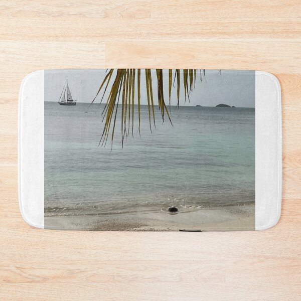 Item preview, calm cloudy day at beach under coconut tree designed and sold by USCOLstore.