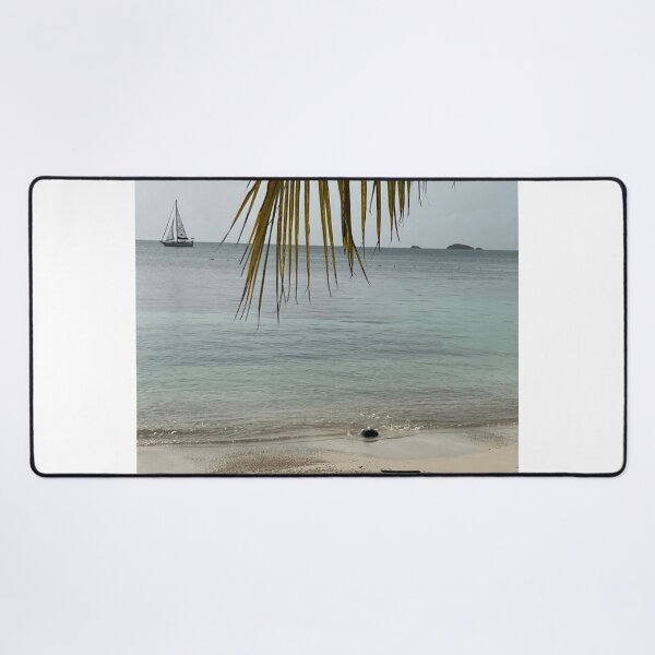 Item preview, calm cloudy day at beach under coconut tree designed and sold by USCOLstore.