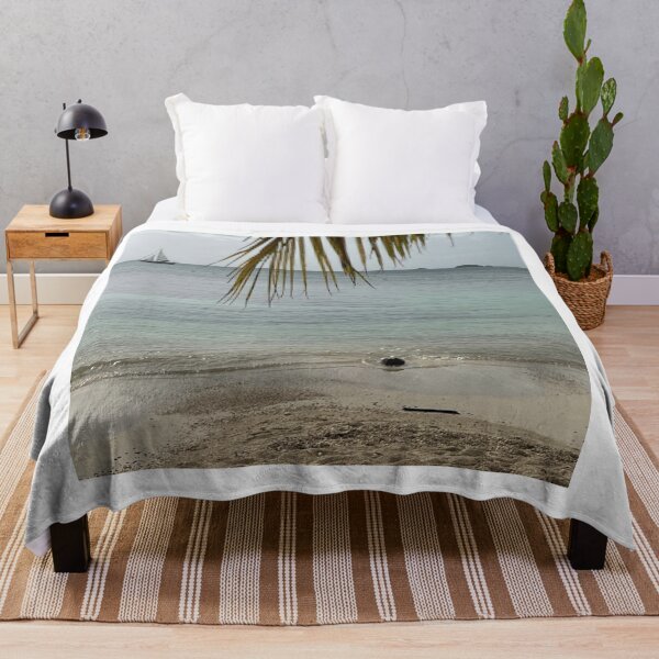 Item preview, calm cloudy day at beach under coconut tree designed and sold by USCOLstore.
