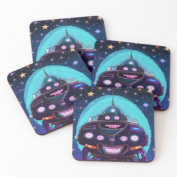 Item preview, Robot de dibujos animados feliz en el espacio  designed and sold by ArtC-Designs by Kathy Higgins.