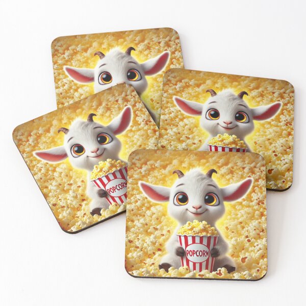 Item preview, Popcorn Delight with an Adorable Fainting Goat designed and sold by Sillytoe.