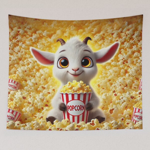 Item preview, Popcorn Delight with an Adorable Fainting Goat designed and sold by Sillytoe.