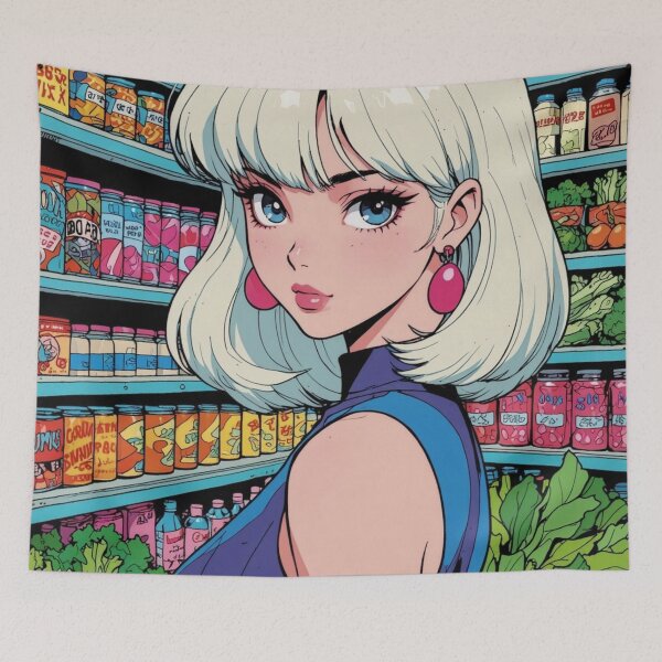Item preview, Anime girl at the grocery store  designed and sold by Millionsxi.