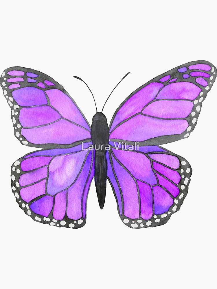 "Purple Butterfly" Sticker by zephyrra Redbubble