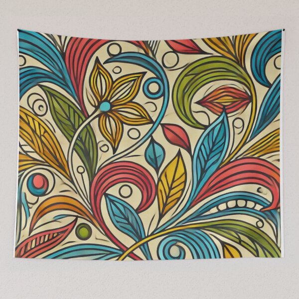 Item preview, Title: Colorful Abstract Floral Pattern - Artistic and Vibrant Design designed and sold by Marinaso.