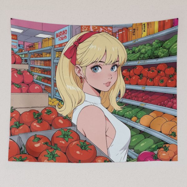 Item preview, Anime girl at the grocery store  designed and sold by Millionsxi.