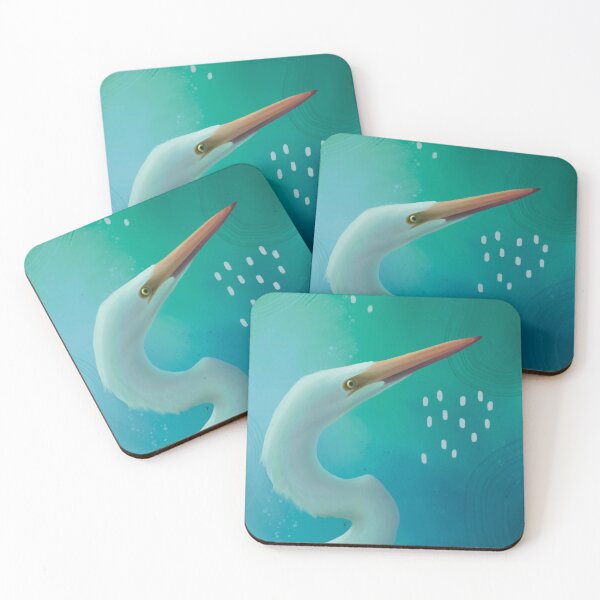 Item preview, Abstract Great Egret Portrait designed and sold by BellaBoosStudio.